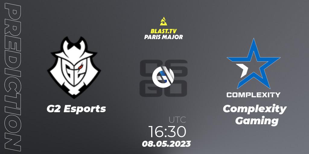 Pronósticos G2 Esports - Complexity Gaming. 08.05.2023 at 16:00. BLAST Paris Major 2023 Challengers Stage - Counter-Strike (CS2)