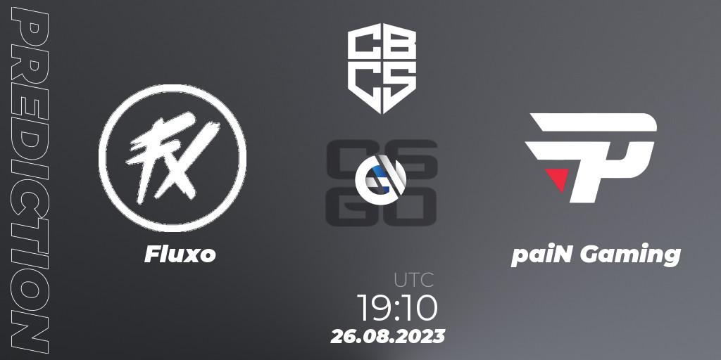 Pronósticos Fluxo - paiN Gaming. 26.08.2023 at 20:00. CBCS 2023 Masters - Counter-Strike (CS2)
