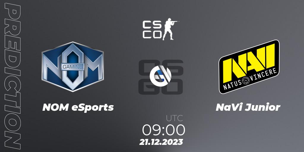 Pronósticos NOM eSports - NaVi Junior. 21.12.2023 at 09:00. European Pro League Season 13: Division 2 - Counter-Strike (CS2)