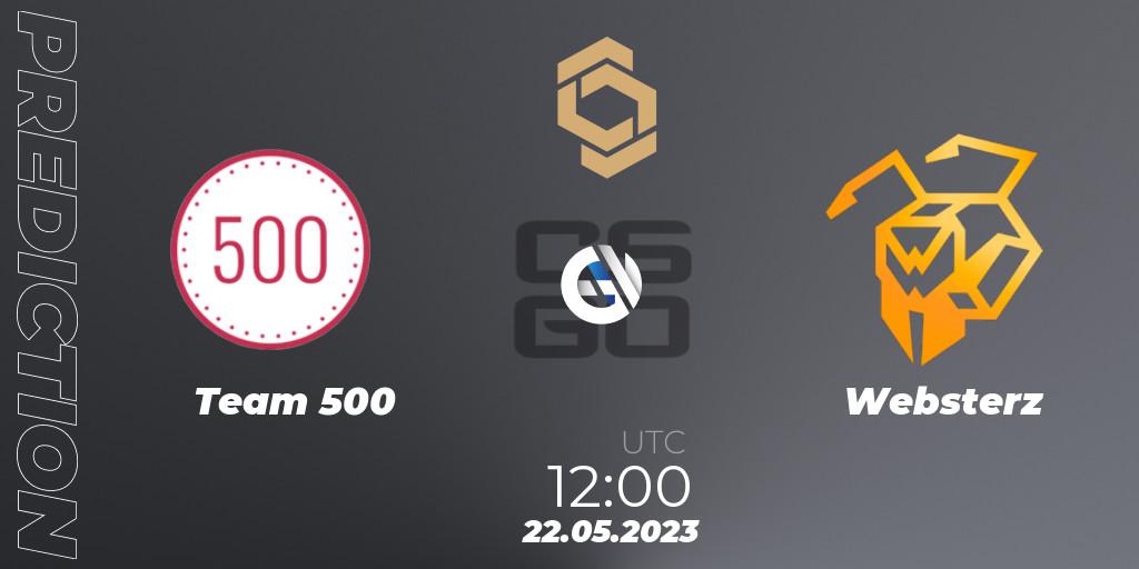 Pronósticos Team 500 - Websterz. 22.05.2023 at 13:15. CCT South Europe Series #4 - Counter-Strike (CS2)