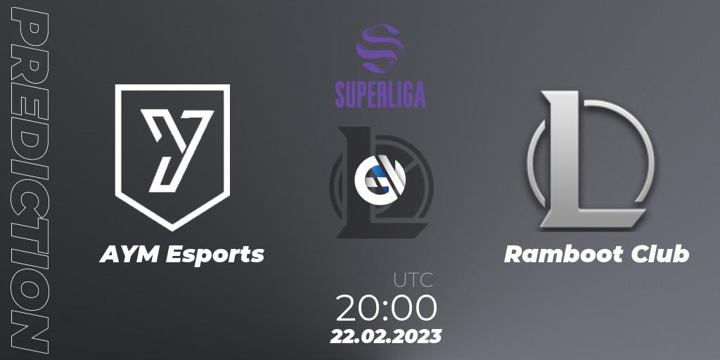 Pronósticos AYM Esports - Ramboot Club. 22.02.2023 at 20:00. LVP Superliga 2nd Division Spring 2023 - Group Stage - LoL