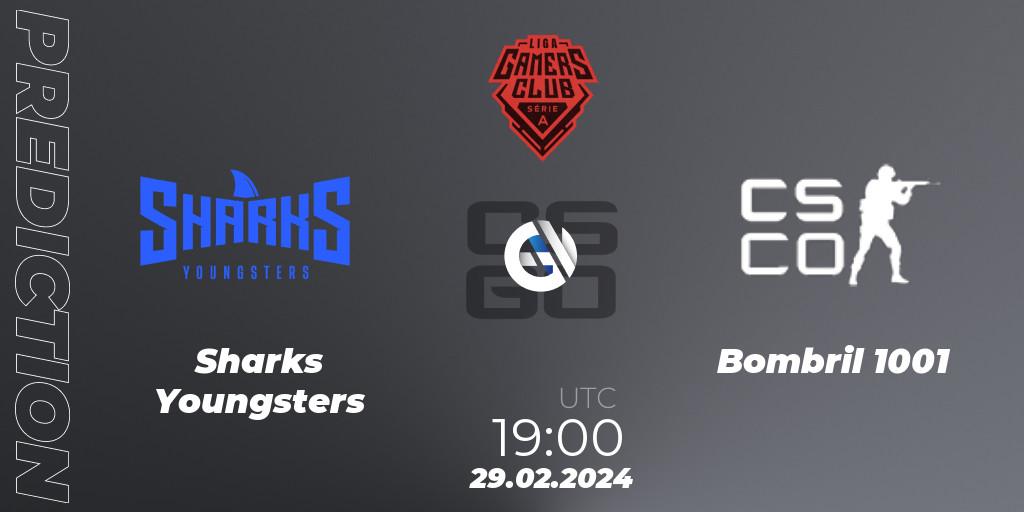 Pronósticos Sharks Youngsters - Bombril 1001. 29.02.2024 at 19:00. Gamers Club Liga Série A: February 2024 - Counter-Strike (CS2)