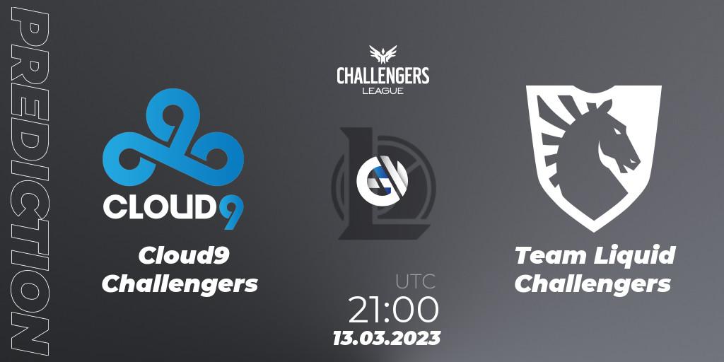 Pronósticos Cloud9 Challengers - Team Liquid Challengers. 13.03.23. NACL 2023 Spring - Playoffs - LoL