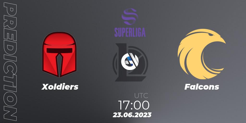 Pronósticos Xoldiers - Falcons. 23.06.23. LVP Superliga 2nd Division 2023 Summer - LoL