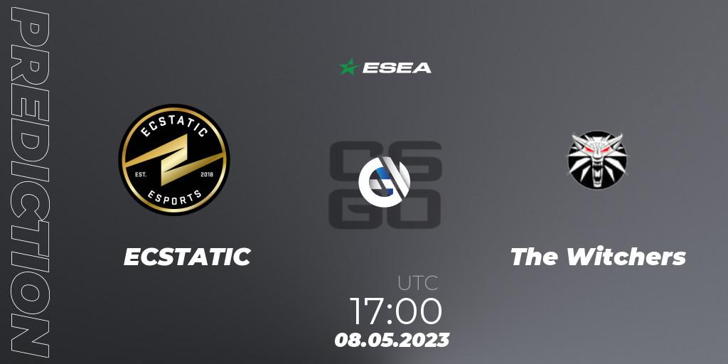 Pronósticos ECSTATIC - The Witchers. 08.05.2023 at 17:00. ESEA Season 45: Advanced Division - Europe - Counter-Strike (CS2)