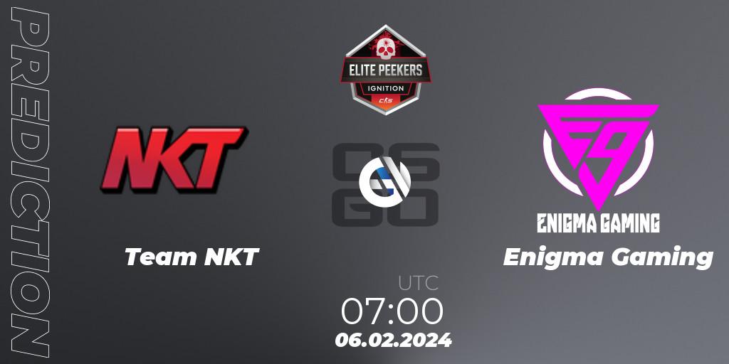 Pronósticos Team NKT - Enigma Gaming. 06.02.2024 at 07:00. Elite Peekers Ignition - Counter-Strike (CS2)