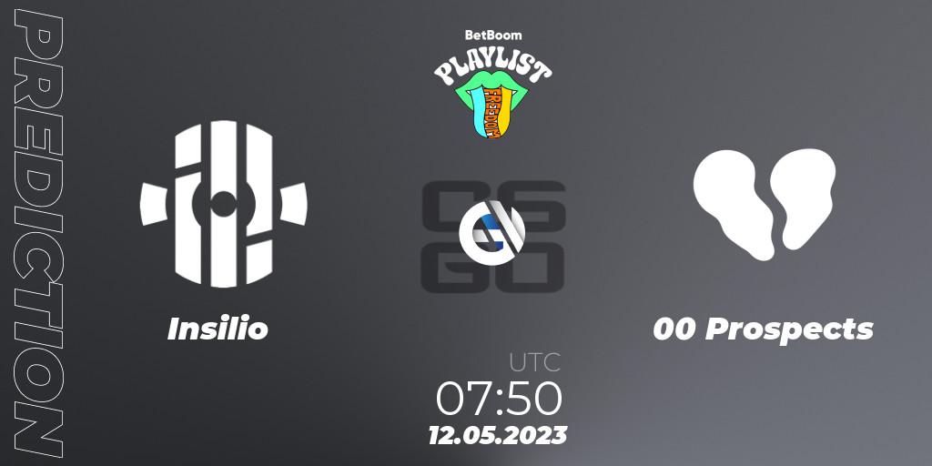 Pronósticos Insilio - 00 Prospects. 12.05.2023 at 07:50. BetBoom Playlist. Freedom - Counter-Strike (CS2)