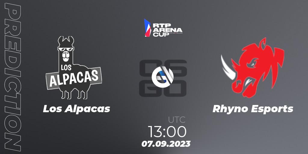 Pronósticos Los Alpacas - Rhyno Esports. 07.09.2023 at 13:00. RTP Arena Cup 2023 - Counter-Strike (CS2)