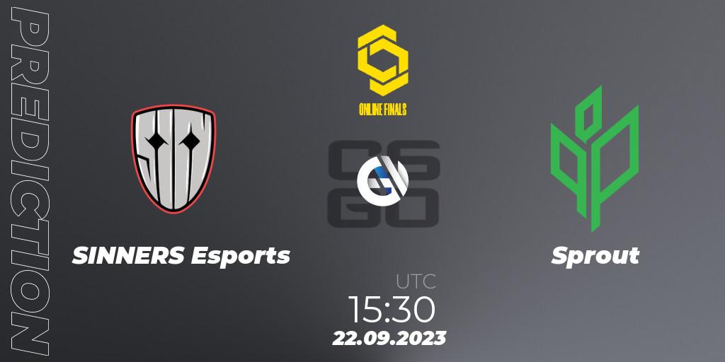 Pronósticos SINNERS Esports - Sprout. 22.09.2023 at 15:30. CCT Online Finals #3 - Counter-Strike (CS2)