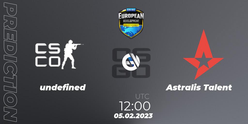 Pronósticos undefined - Astralis Talent. 05.02.23. European Development Championship 7 Closed Qualifier - CS2 (CS:GO)