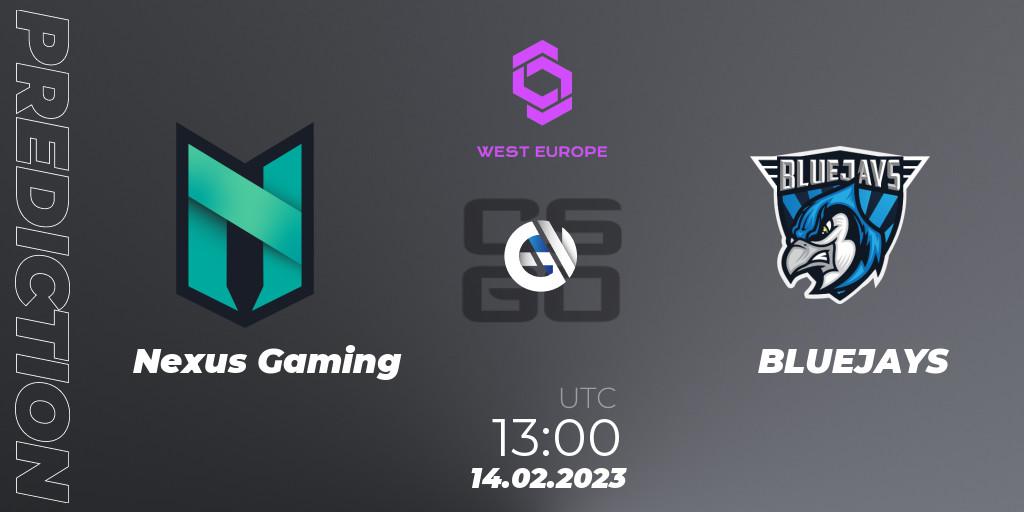 Pronósticos Nexus Gaming - BLUEJAYS. 14.02.23. CCT West Europe Series #1 - CS2 (CS:GO)