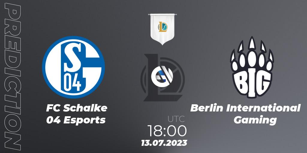 Pronósticos FC Schalke 04 Esports - Berlin International Gaming. 13.07.23. Prime League Summer 2023 - Group Stage - LoL