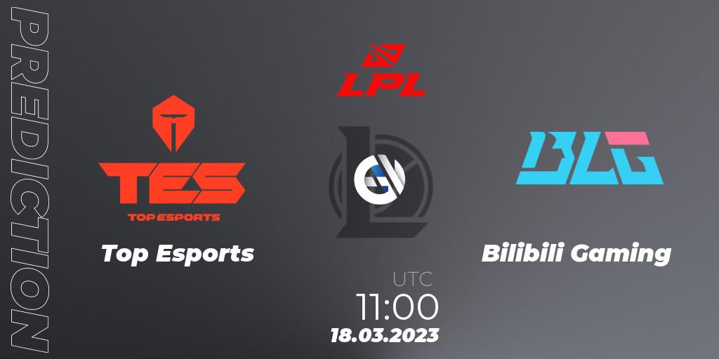 Pronósticos Top Esports - Bilibili Gaming. 18.03.2023 at 11:15. LPL Spring 2023 - Group Stage - LoL
