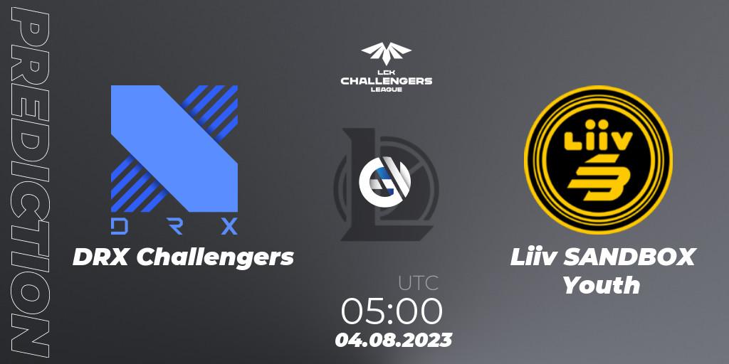 Pronósticos DRX Challengers - Liiv SANDBOX Youth. 04.08.23. LCK Challengers League 2023 Summer - Group Stage - LoL
