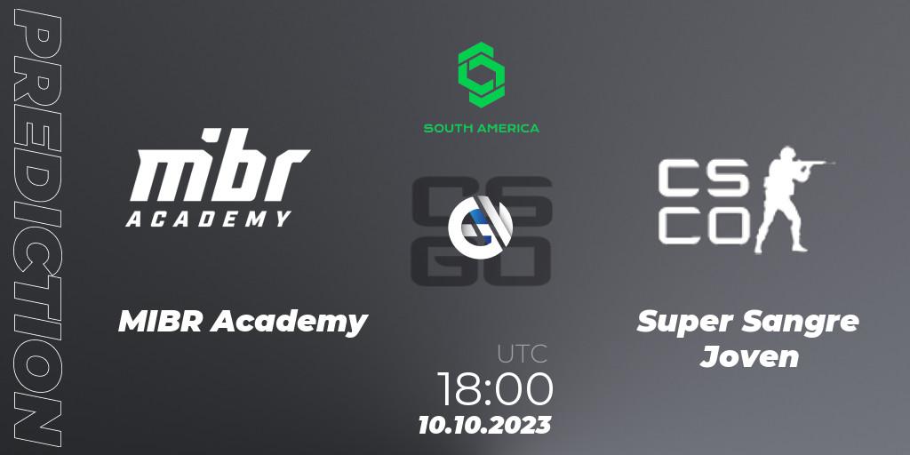 Pronósticos MIBR Academy - Super Sangre Joven. 10.10.2023 at 18:00. CCT South America Series #12 - Counter-Strike (CS2)