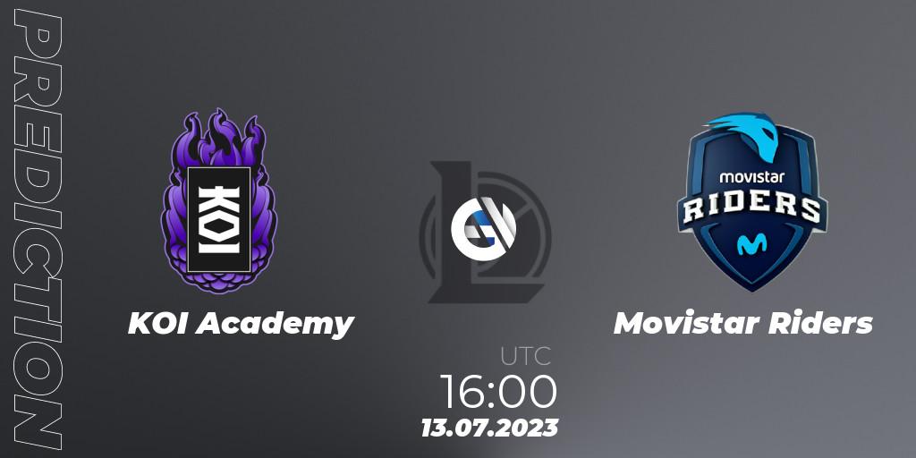 Pronósticos KOI Academy - Movistar Riders. 13.07.2023 at 19:00. Superliga Summer 2023 - Group Stage - LoL