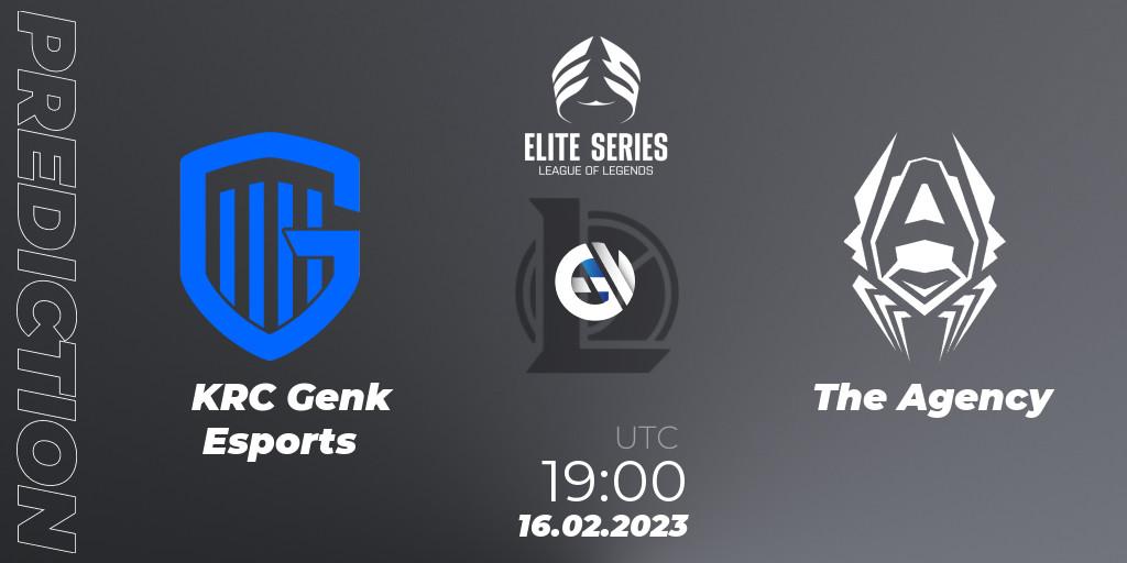 Pronósticos KRC Genk Esports - The Agency. 16.02.23. Elite Series Spring 2023 - Group Stage - LoL