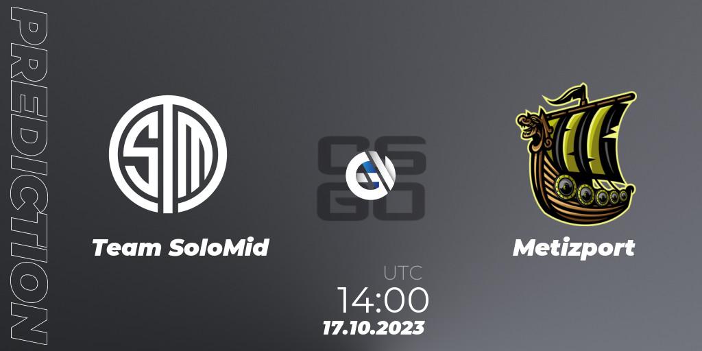 Pronósticos Team SoloMid - Metizport. 17.10.2023 at 14:40. YaLLa Compass 2024 - Counter-Strike (CS2)