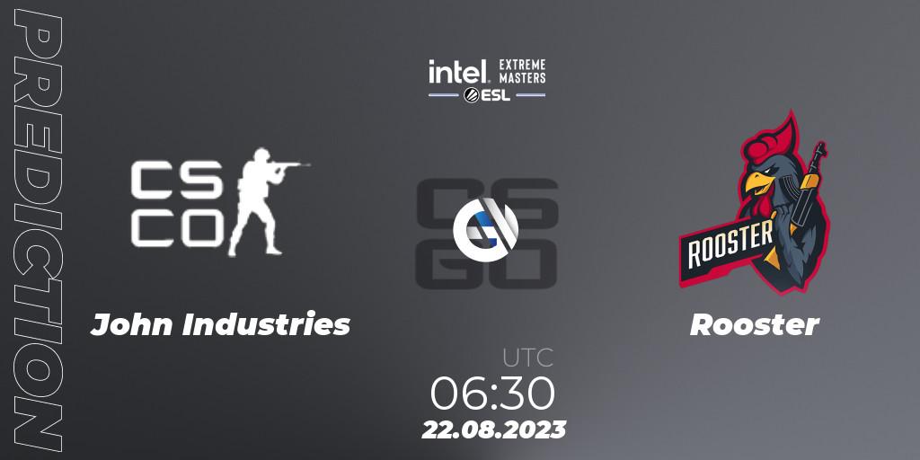Pronósticos John Industries - Rooster. 22.08.2023 at 06:30. IEM Sydney 2023 Oceania Closed Qualifier - Counter-Strike (CS2)