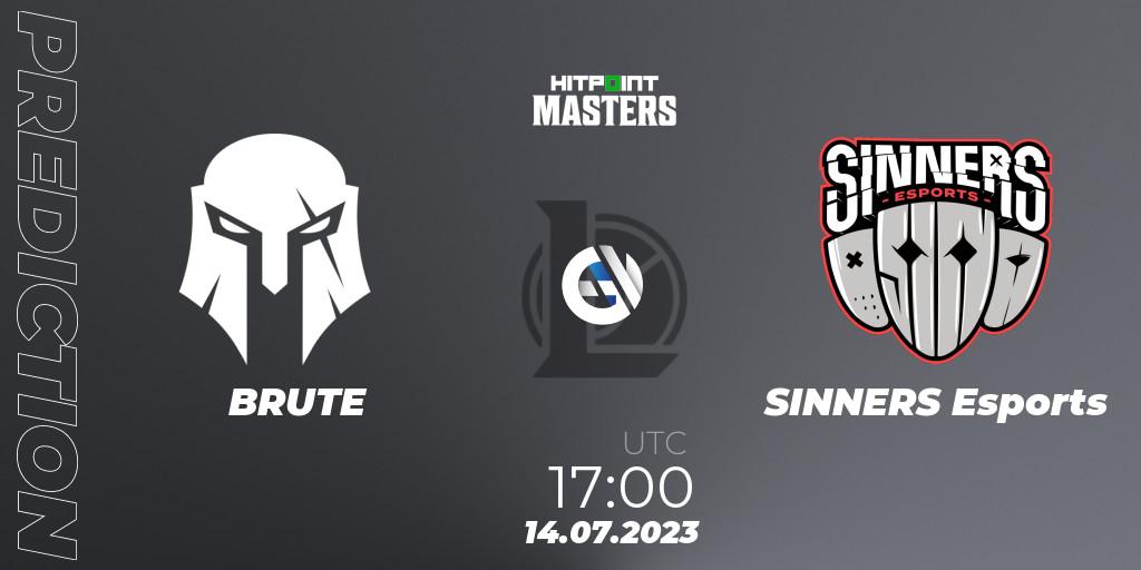 Pronósticos BRUTE - SINNERS Esports. 14.07.23. Hitpoint Masters Summer 2023 - Group Stage - LoL