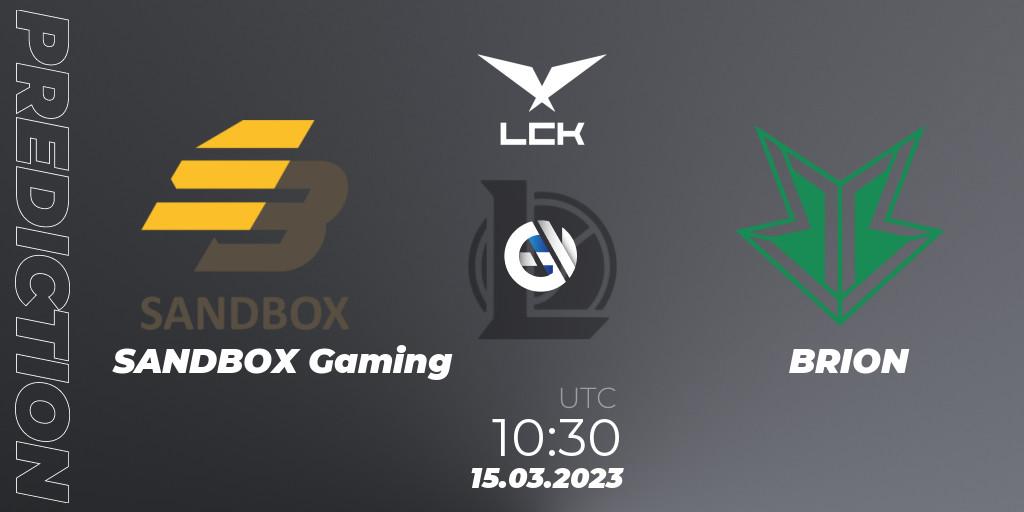 Pronósticos SANDBOX Gaming - BRION. 15.03.23. LCK Spring 2023 - Group Stage - LoL