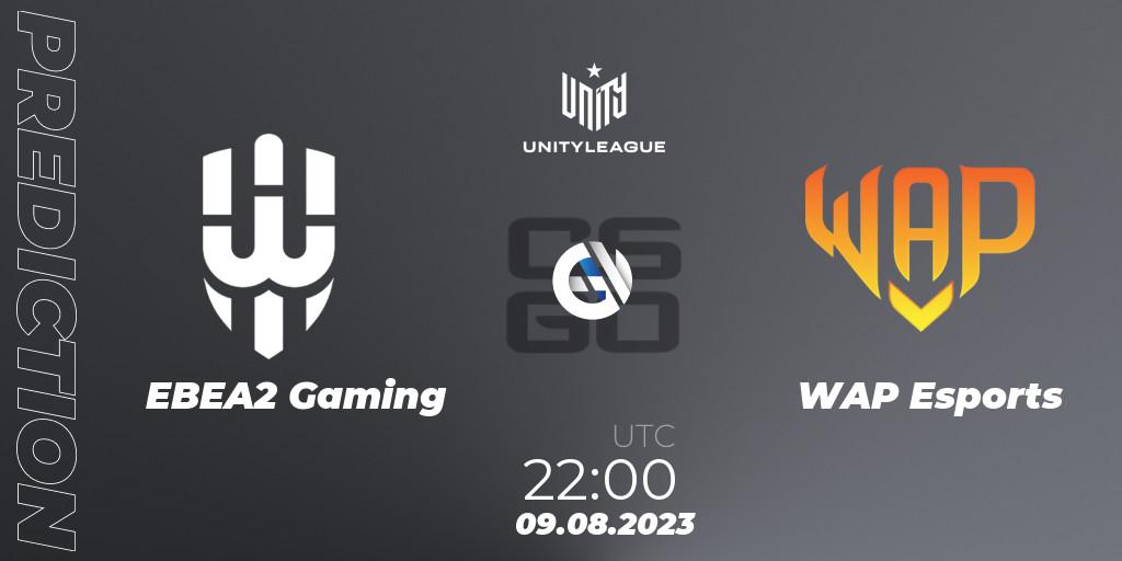 Pronósticos EBEA2 Gaming - WAP Esports. 09.08.2023 at 22:00. LVP Unity League Argentina 2023 - Counter-Strike (CS2)