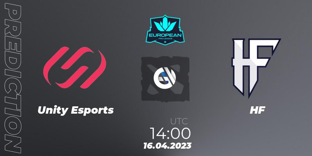 Pronósticos Unity Esports - HF. 16.04.2023 at 14:01. European Pro League Season 8 - Dota 2