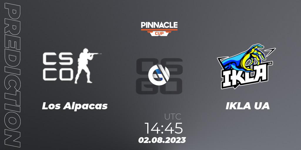 Pronósticos Los Alpacas - IKLA UA. 02.08.2023 at 14:45. Pinnacle Cup V - Counter-Strike (CS2)