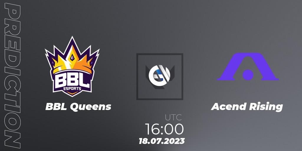 Pronósticos BBL Queens - Acend Rising. 18.07.2023 at 16:10. VCT 2023: Game Changers EMEA Series 2 - Group Stage - VALORANT