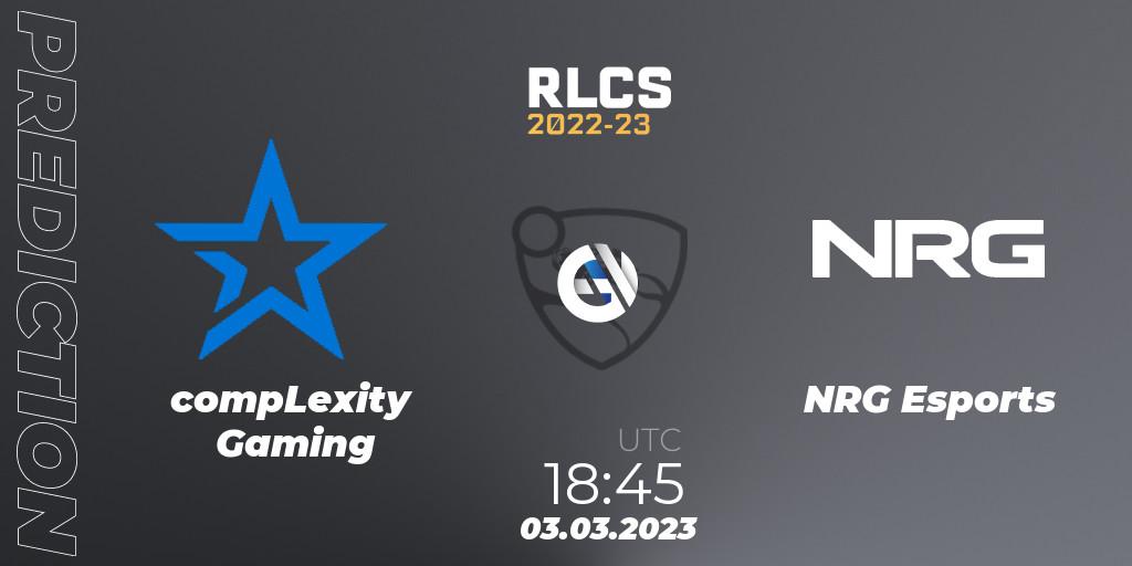 Pronósticos compLexity Gaming - NRG Esports. 03.03.23. RLCS 2022-23 - Winter: North America Regional 3 - Winter Invitational - Rocket League