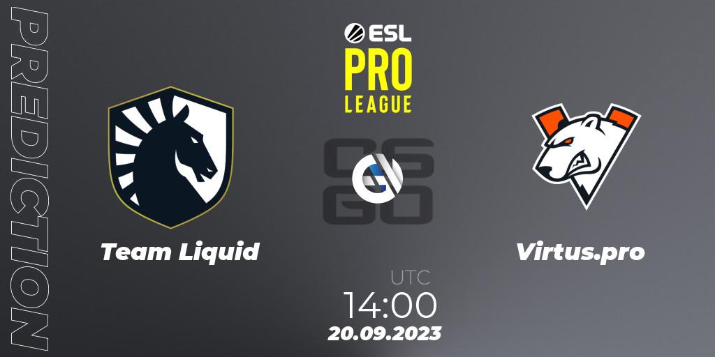 Pronósticos Team Liquid - Virtus.pro. 20.09.2023 at 14:00. ESL Pro League Season 18 - Counter-Strike (CS2)