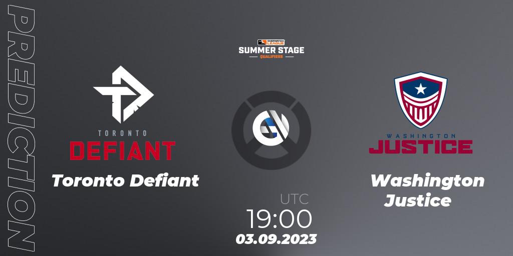 Pronósticos Toronto Defiant - Washington Justice. 06.08.23. Overwatch League 2023 - Summer Stage Qualifiers - Overwatch