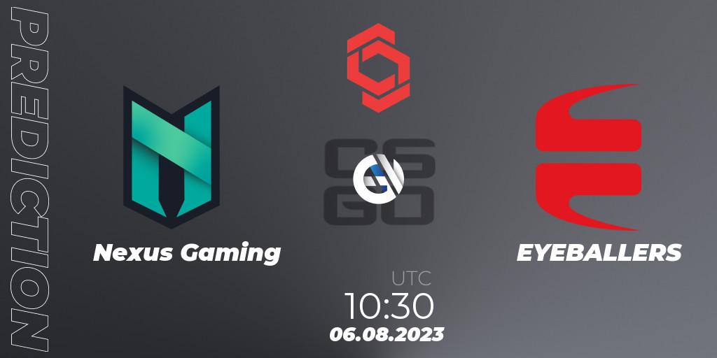Pronósticos Nexus Gaming - EYEBALLERS. 06.08.2023 at 10:30. CCT Central Europe Series #7 - Counter-Strike (CS2)