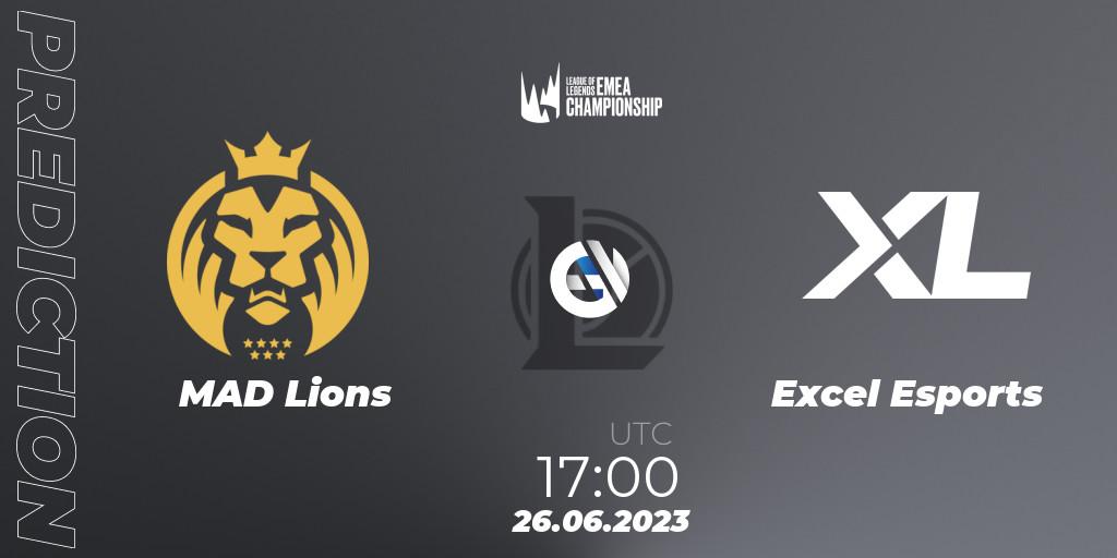 Pronósticos MAD Lions - Excel Esports. 26.06.2023 at 17:00. LEC Summer 2023 - Regular Season - LoL