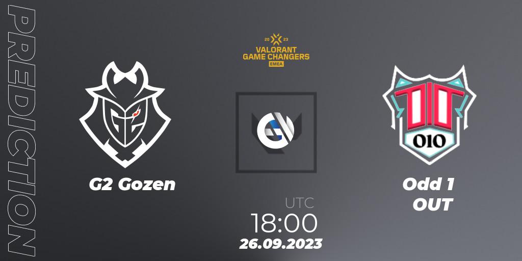 Pronósticos G2 Gozen - Odd 1 OUT. 26.09.2023 at 18:00. VCT 2023: Game Changers EMEA Stage 3 - Group Stage - VALORANT