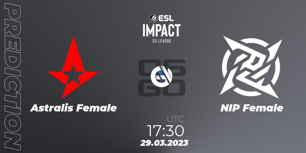 Pronósticos Astralis Female - NIP Female. 29.03.23. ESL Impact League Season 3: European Division - CS2 (CS:GO)