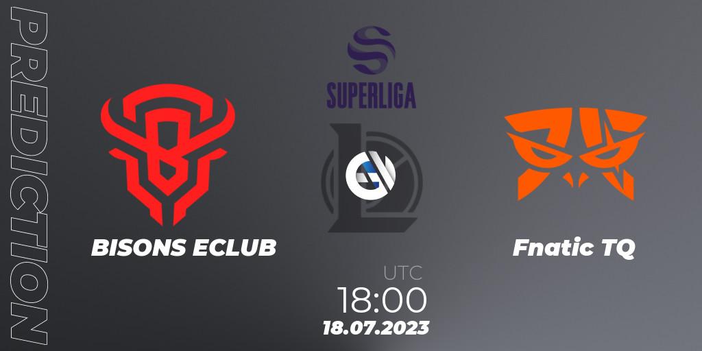 Pronósticos BISONS ECLUB - Fnatic TQ. 20.06.2023 at 18:00. Superliga Summer 2023 - Group Stage - LoL