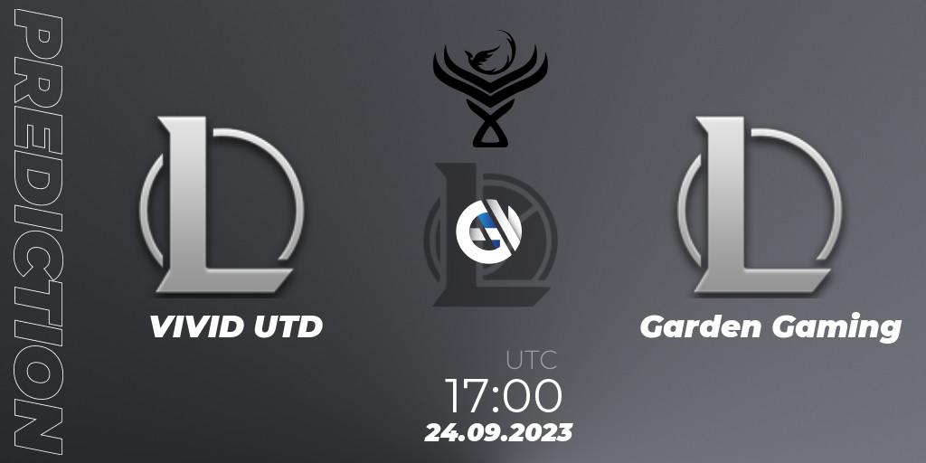 Pronósticos VIVID UTD - Garden Gaming. 24.09.2023 at 17:00. Leagues.gg Danish National League 2023 - LoL