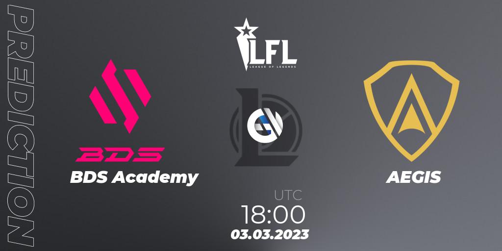 Pronósticos BDS Academy - AEGIS. 03.03.2023 at 18:00. LFL Spring 2023 - Group Stage - LoL