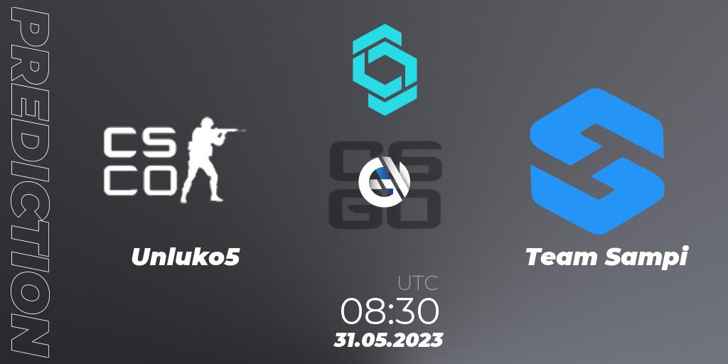 Pronósticos Unluko5 - Team Sampi. 31.05.2023 at 08:30. CCT North Europe Series 5 - Counter-Strike (CS2)