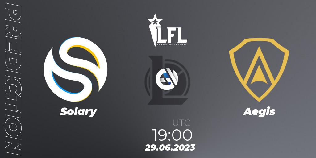 Pronósticos Solary - Aegis. 29.06.2023 at 19:00. LFL Summer 2023 - Group Stage - LoL