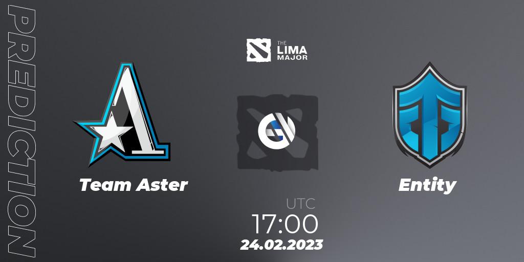 Pronósticos Team Aster - Entity. 24.02.2023 at 17:13. The Lima Major 2023 - Dota 2