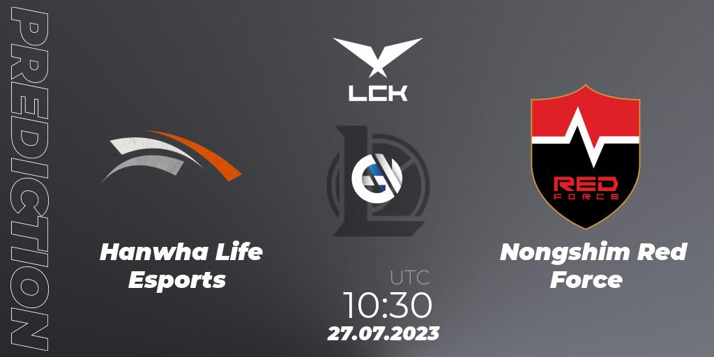 Pronósticos Hanwha Life Esports - Nongshim Red Force. 27.07.23. LCK Summer 2023 Regular Season - LoL