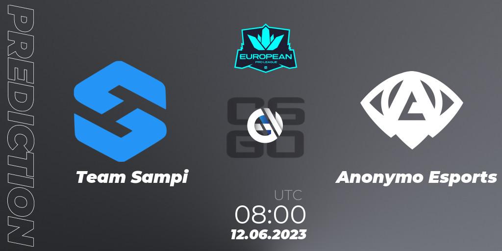 Pronósticos Team Sampi - Anonymo Esports. 12.06.23. European Pro League Season 8 - CS2 (CS:GO)