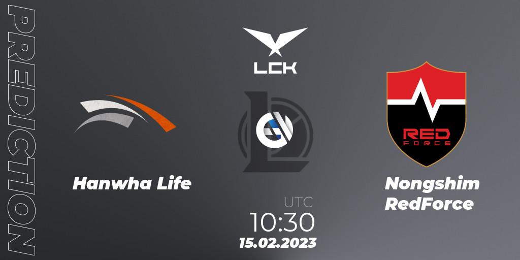 Pronósticos Hanwha Life - Nongshim RedForce. 15.02.23. LCK Spring 2023 - Group Stage - LoL