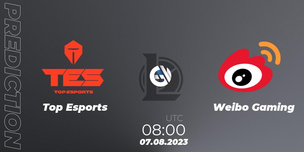 Pronósticos Top Esports - Weibo Gaming. 07.08.23. LPL Regional Finals 2023 - LoL