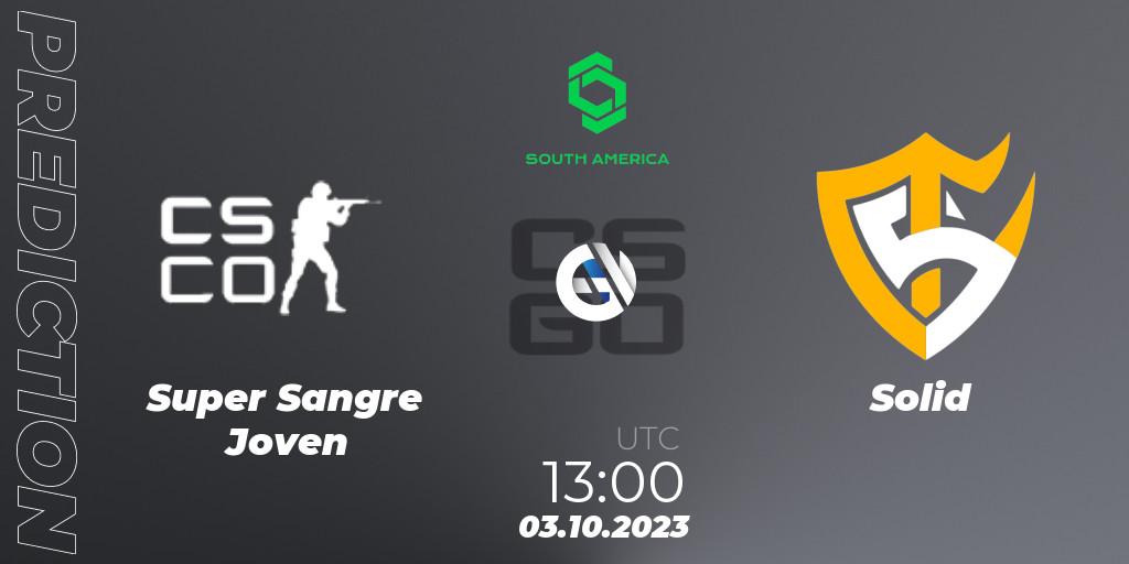 Pronósticos Super Sangre Joven - Solid. 03.10.2023 at 13:00. CCT South America Series #12 - Counter-Strike (CS2)