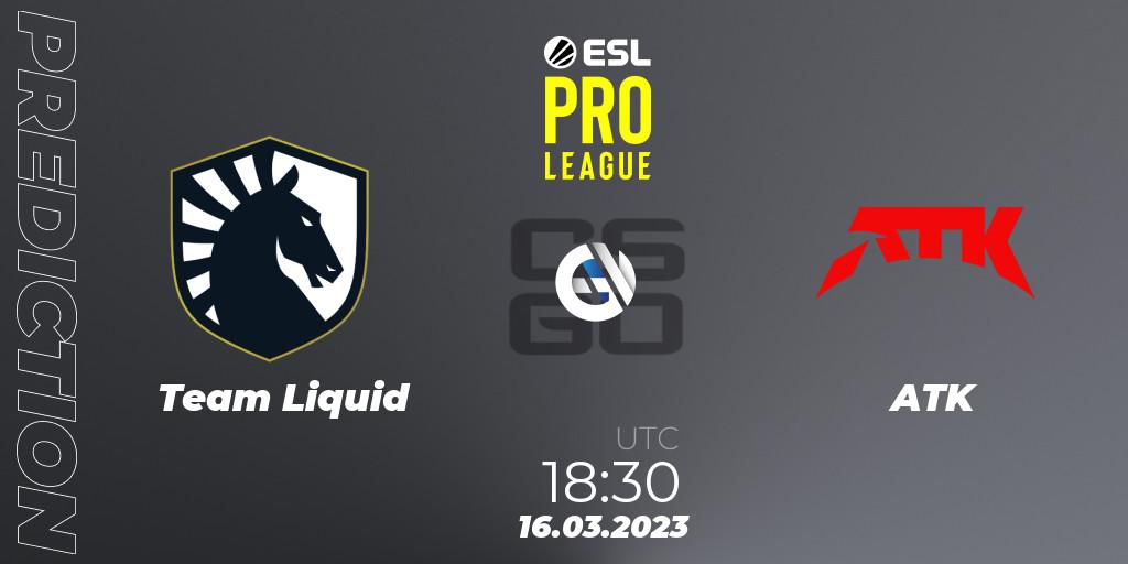 Pronósticos Team Liquid - ATK. 16.03.2023 at 18:30. ESL Pro League Season 17 - Counter-Strike (CS2)