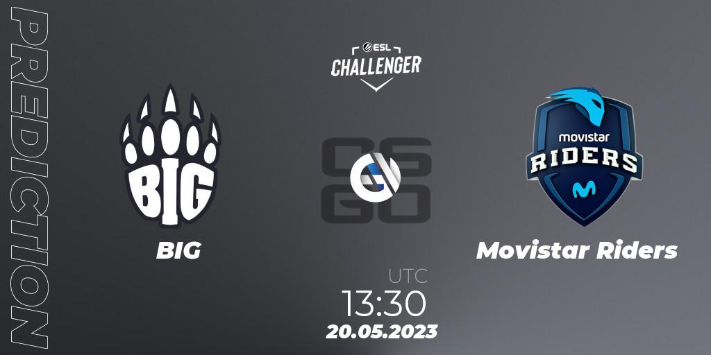 Pronósticos BIG - Movistar Riders. 20.05.2023 at 13:30. ESL Challenger Katowice 2023: European Qualifier - Counter-Strike (CS2)