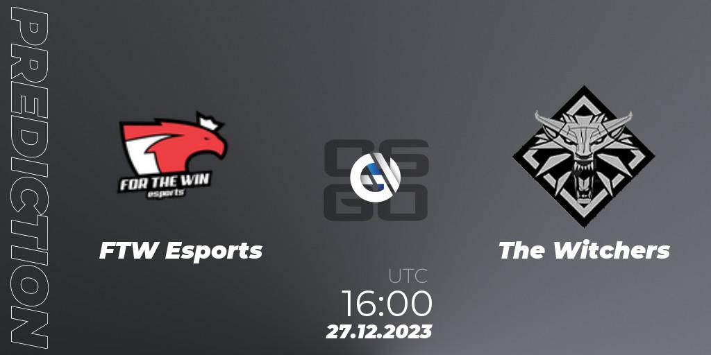 Pronósticos FTW Esports - The Witchers. 27.12.2023 at 16:50. Betswap Winter Cup 2023 - Counter-Strike (CS2)